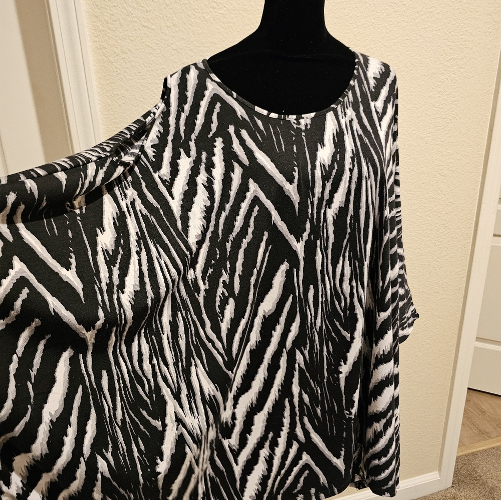 Zebra Print Poncho Top